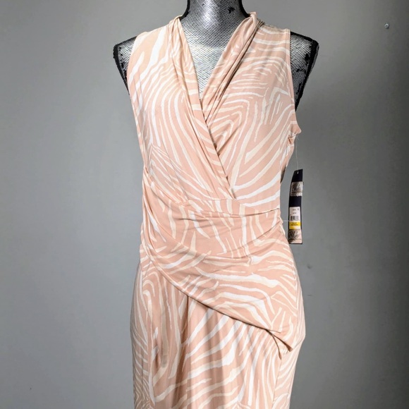 NWT •	RACHEL RACHEL ROY •	STRIPED FAUX WRAP BODYCON DRESS - M - Picture 3 of 8